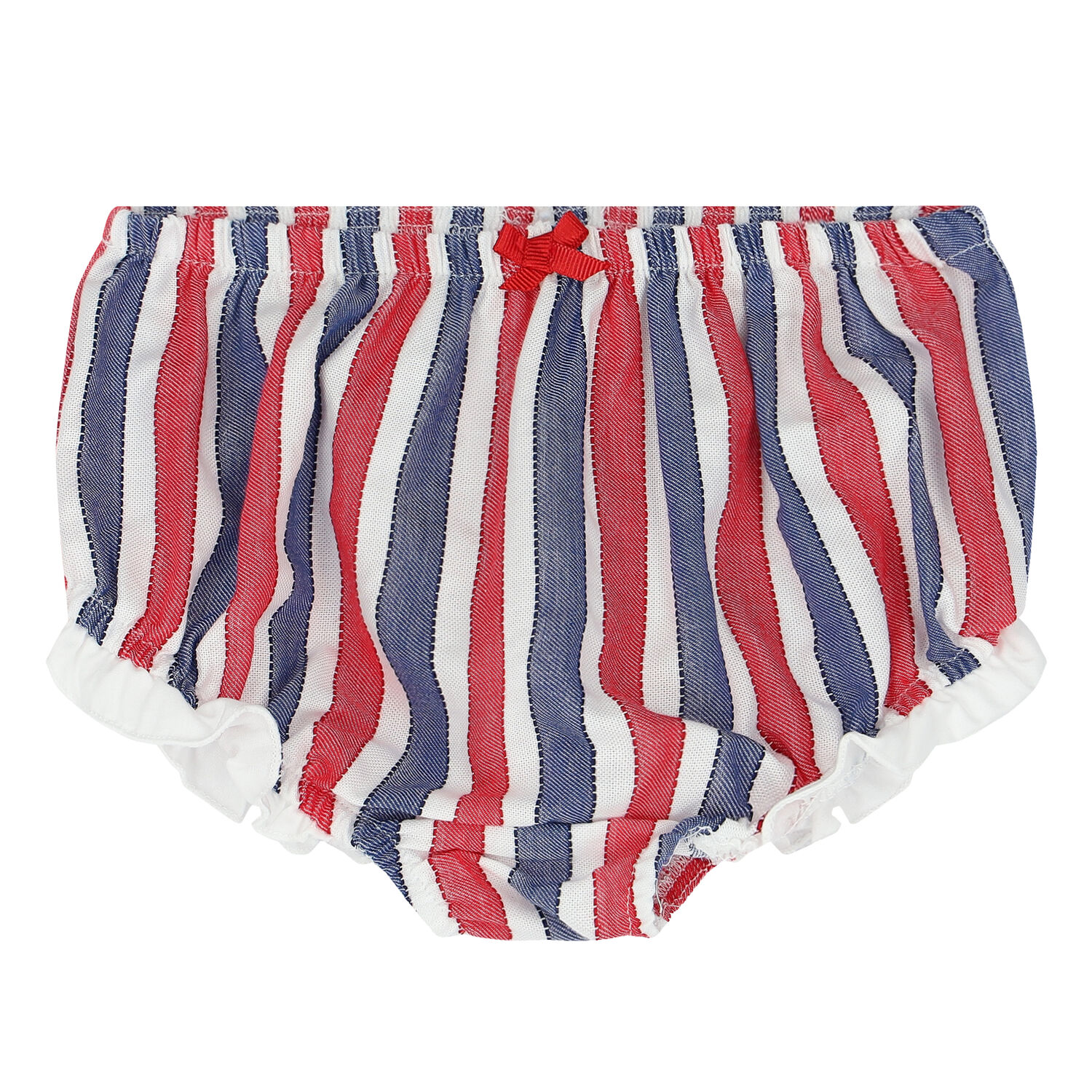 Baby Girls Red & Navy Striped Dress Set, 1, hi-res image number null