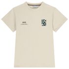 Boys Beige Logo T-Shirt, 2, hi-res