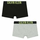 Boys Black & Grey Logo Boxer Shorts ( 2-Pack ), 1, hi-res