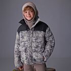 Boys Black & Grey Padded Jacket , 1, hi-res