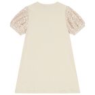 فستان بنات بطبعة حقيبة باللون العاجي, 1, hi-res