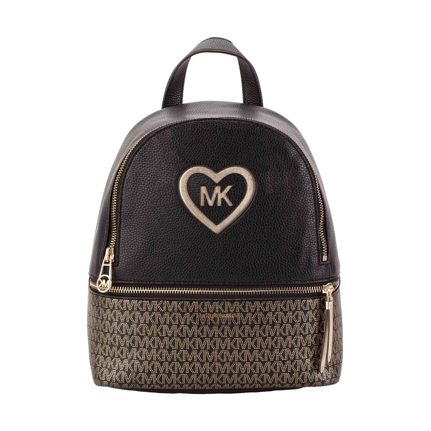 حقيبة ظهر بالشعار باللون الأسود للبنات, 1, hi-res