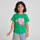 Younger Girls Green Heart T-Shirt, 1, hi-res