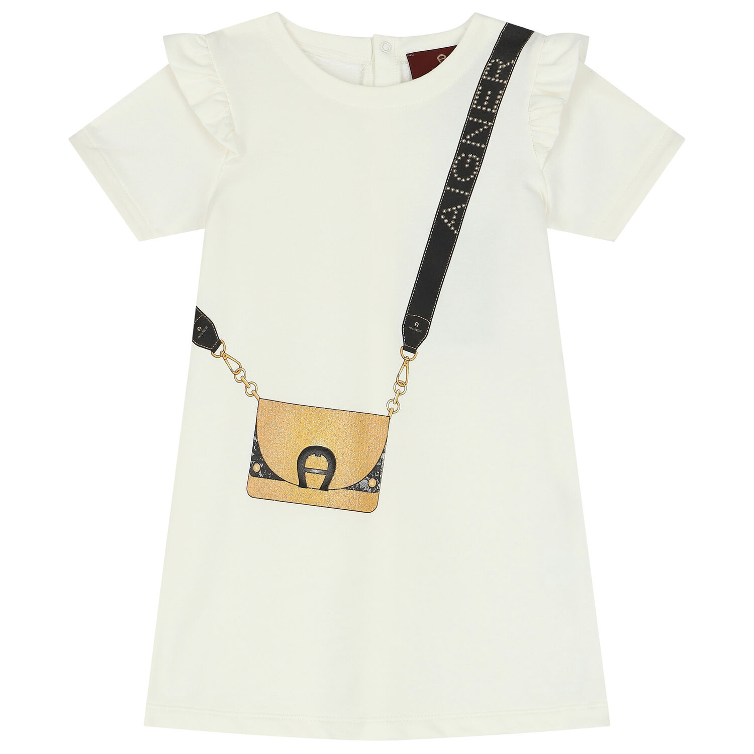 فستان بنات بالشعار باللون العاجي, 2, hi-res image number null