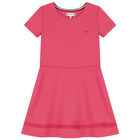 Girls Pink Logo Dress, 1, hi-res