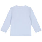 Younger Boys Blue Logo Long Sleeve Top, 1, hi-res