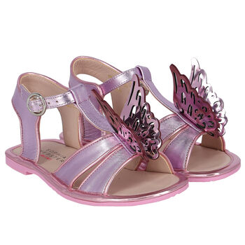 Girls Pink Butterfly Sandals