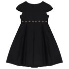 Girls Black Logo Dress, 1, hi-res
