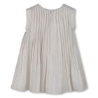 Younger Girls Beige Pleated Dress, 1, hi-res