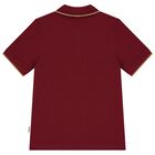 Boys Burgundy Logo Polo Shirt, 1, hi-res