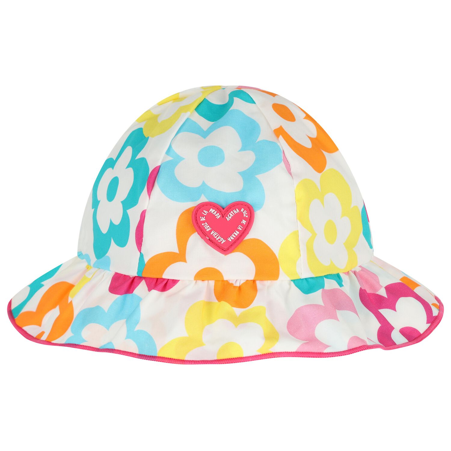 Girls Multi-Coloured Floral Hat, 1, hi-res