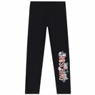 Girls Ivory & Black Logo Leggings Set, 1, hi-res