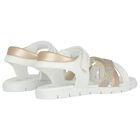 صندل بنات بالشعار باللون العاجى و الذهبى , 1, hi-res