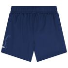 Boys Blue Logo Shorts, 1, hi-res
