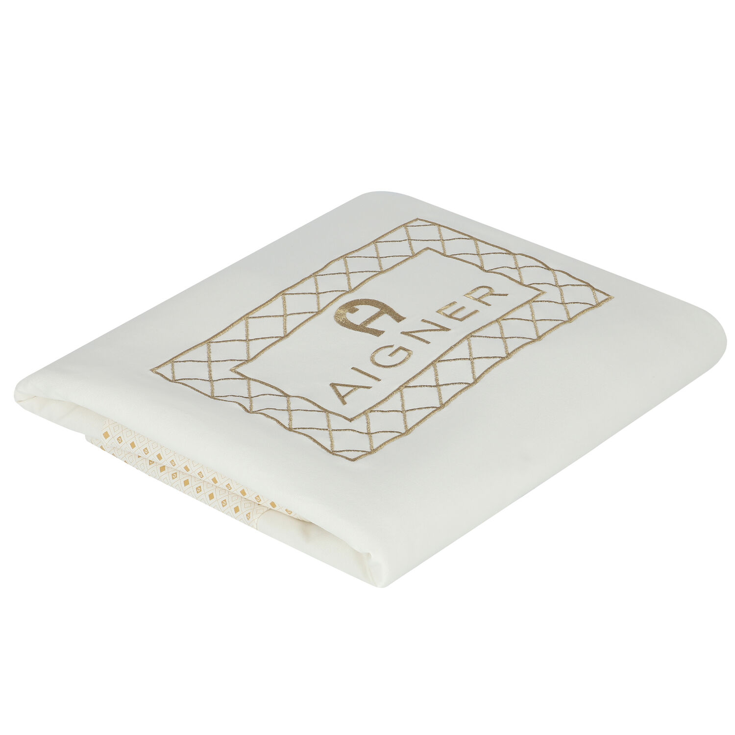 بطانية بالشعار باللون العاجي والذهبي, 1, hi-res