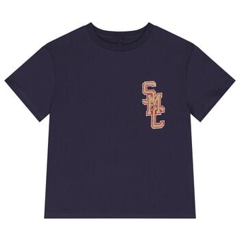 Boys Navy Blue Logo T-Shirt