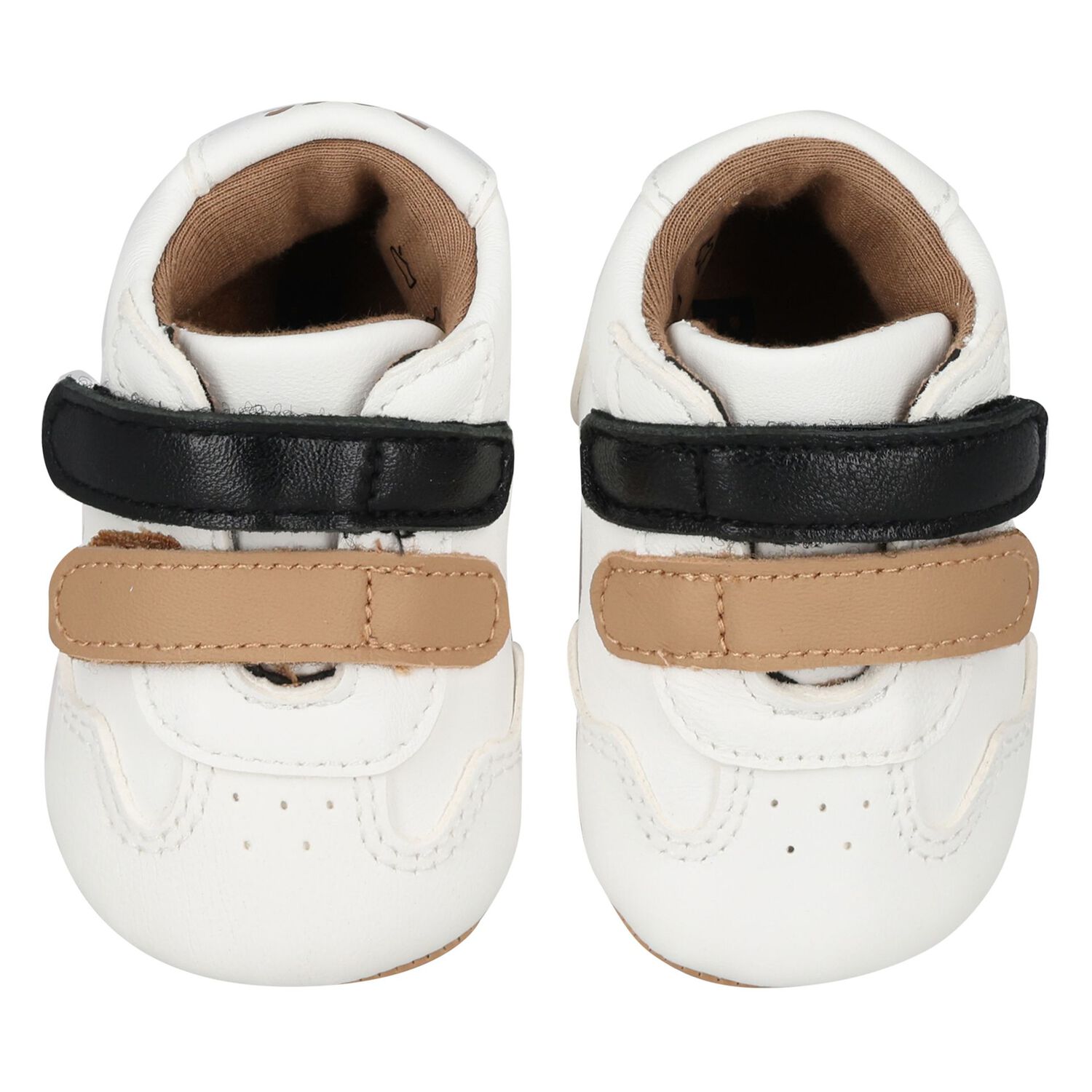 Baby Boys White Logo Pre Walker Shoes, 1, hi-res