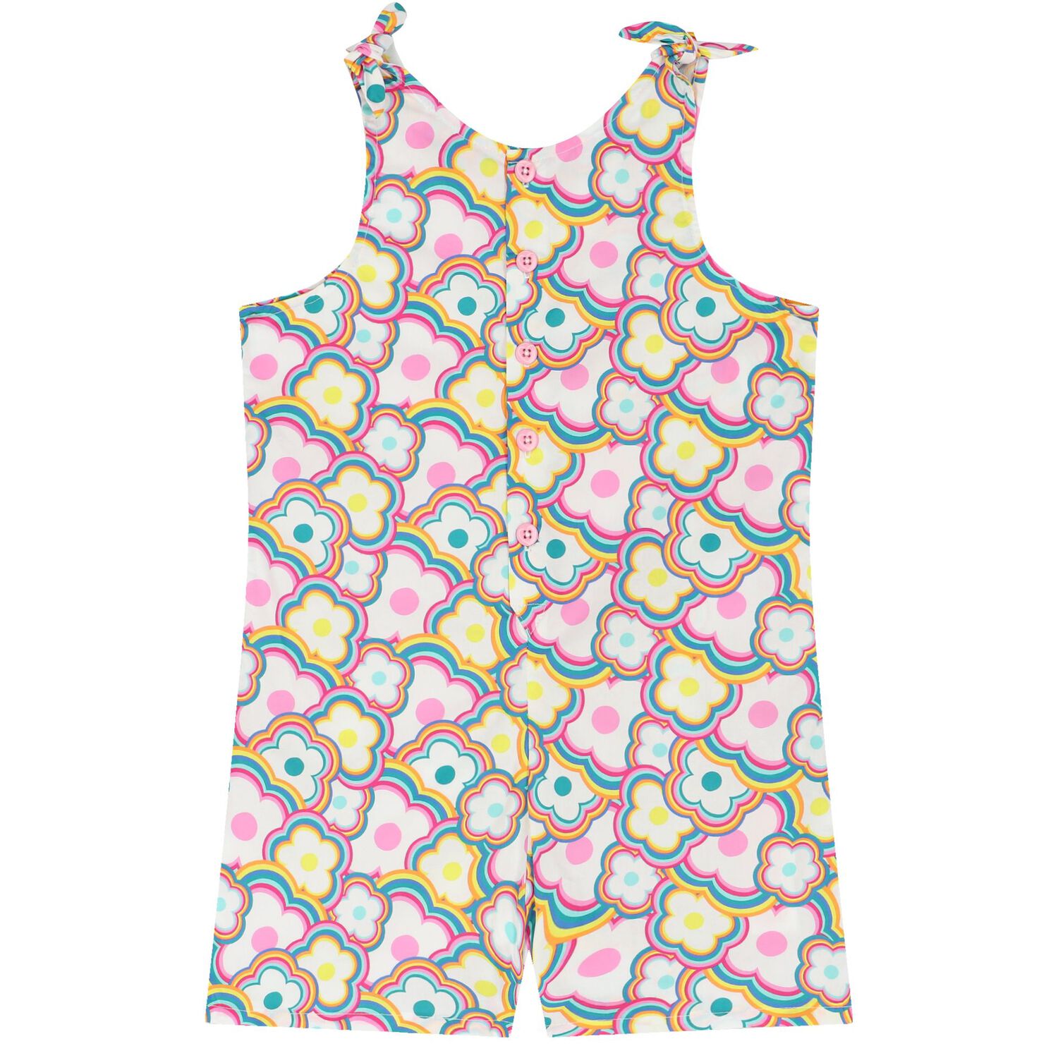 بلاي سوت بنات بطبعة الزهور باللون الأبيض, 1, hi-res image number null