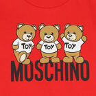 Younger Girls Red Teddy Bear Logo Dress, 1, hi-res