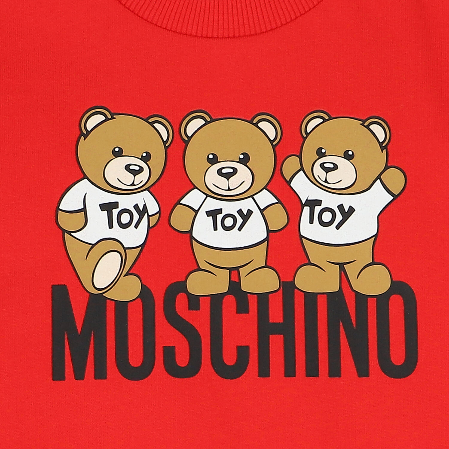 Younger Girls Red Teddy Bear Logo Dress, 1, hi-res