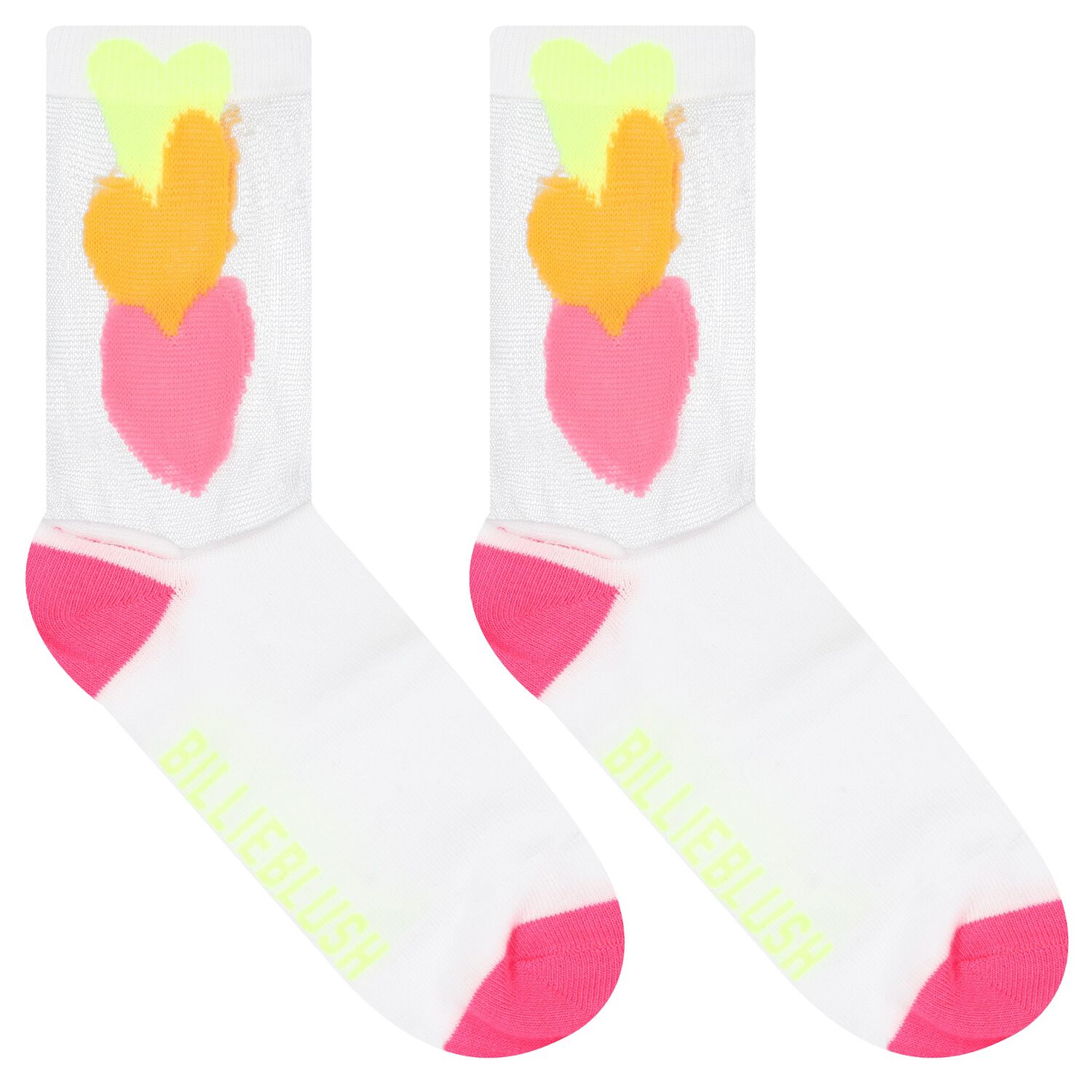 Girls White Hearts Socks, 1, hi-res image number null