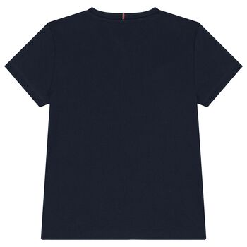 Girls Navy Blue Logo T-Shirt
