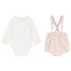 Baby Girls Ivory & Pink Floral Babysuit Set, 1, hi-res