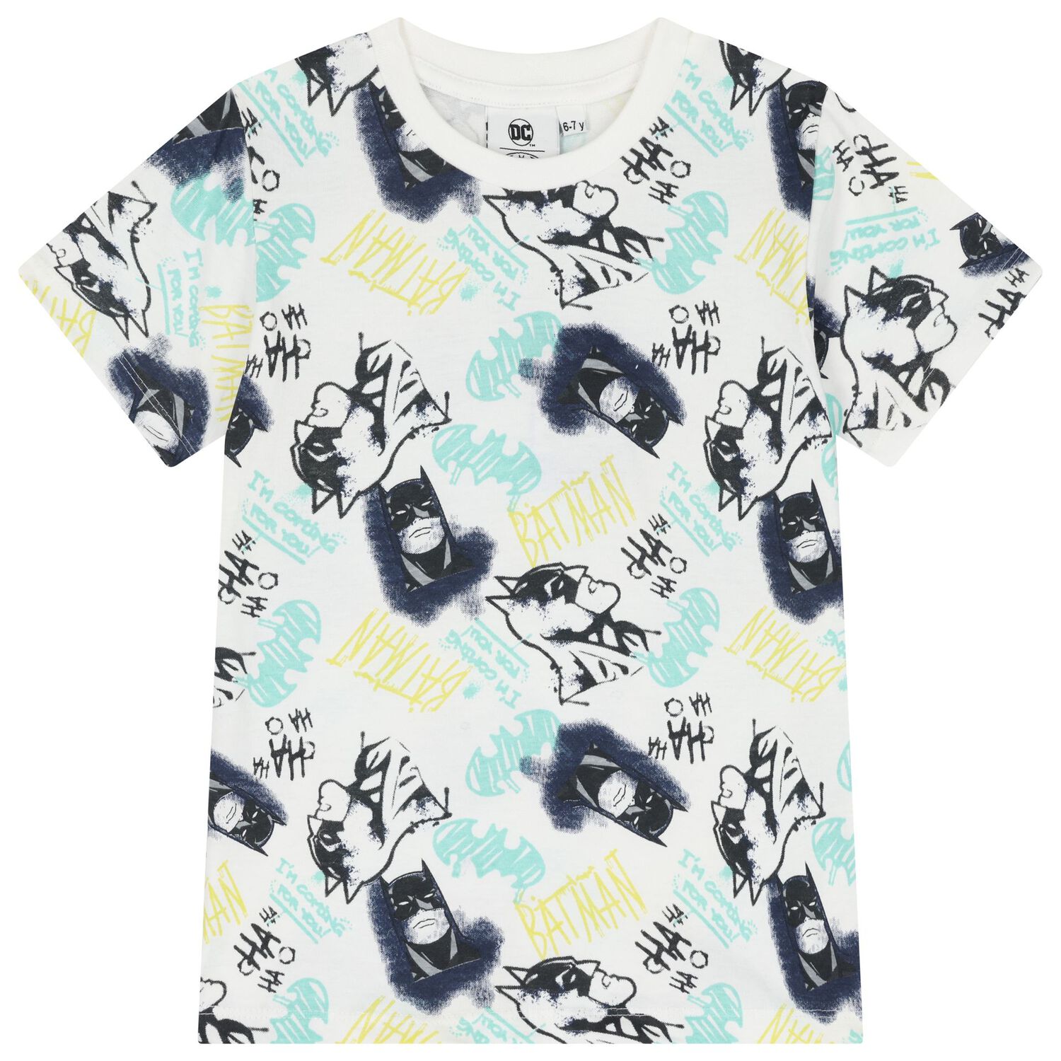 Boys White Batman Logo Shorts Set, 1, hi-res