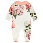 Baby Girls Ivory & Pink Floral Logo Babygrow Gift Set, 1, hi-res