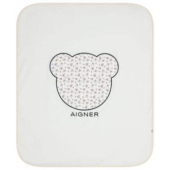 بطانية أطفال باللون بيضاء وبيج