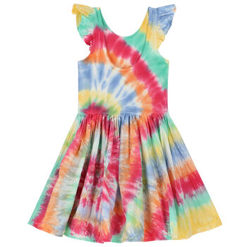 Girls Multi-Colored Ruffle Dress