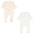 Girls Ivory & Pink Logo Babygrow Gift Set ( 2-Pack ), 1, hi-res