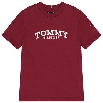 تيشيرت اولاد بالشعار باللون الاحمر 