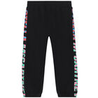 Girls Black Logo Joggers, 1, hi-res