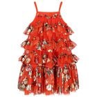 Girls Red Ruffled Tulle Dress, 2, hi-res