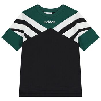 تيشيرت بالشعار باللون الأخضر والأسود للأولاد