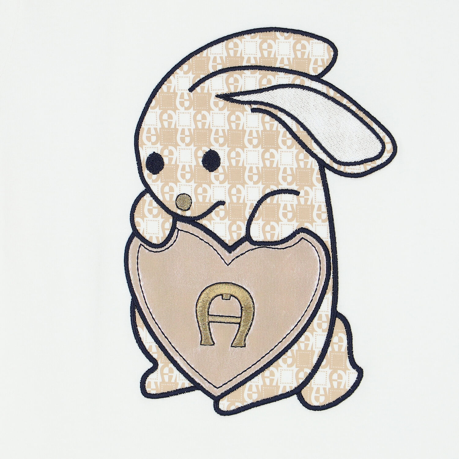 Girls White Rabbit Logo T-Shirt, 1, hi-res