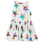 Girls White Stars Dress, 1, hi-res
