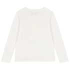 بلوزة بولو عاجي بأكمام طويلة للبنات, 1, hi-res