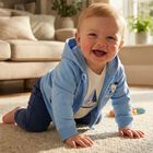 Younger Boys Blue & Navy Blue Tracksuit Set ( 3 Piece ), 1, hi-res