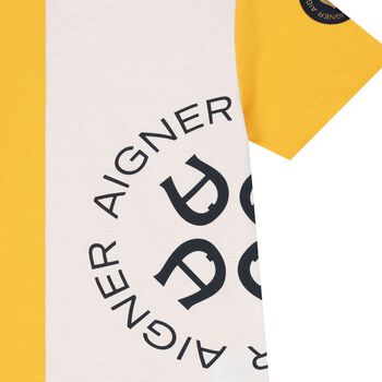 Younger Boys Yellow & White Logo T-Shirt