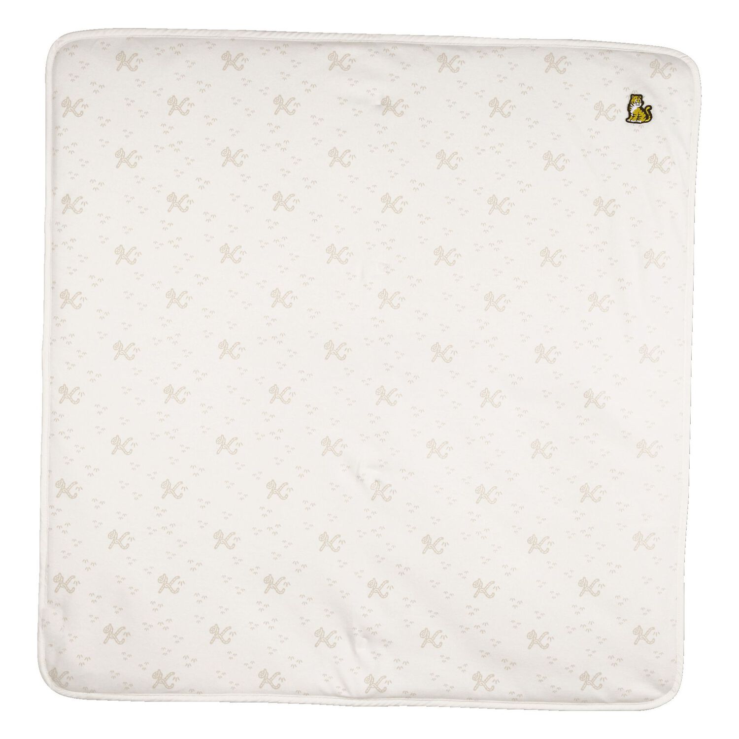 Ivory & Beige Tiger Logo Baby Blanket, 1, hi-res