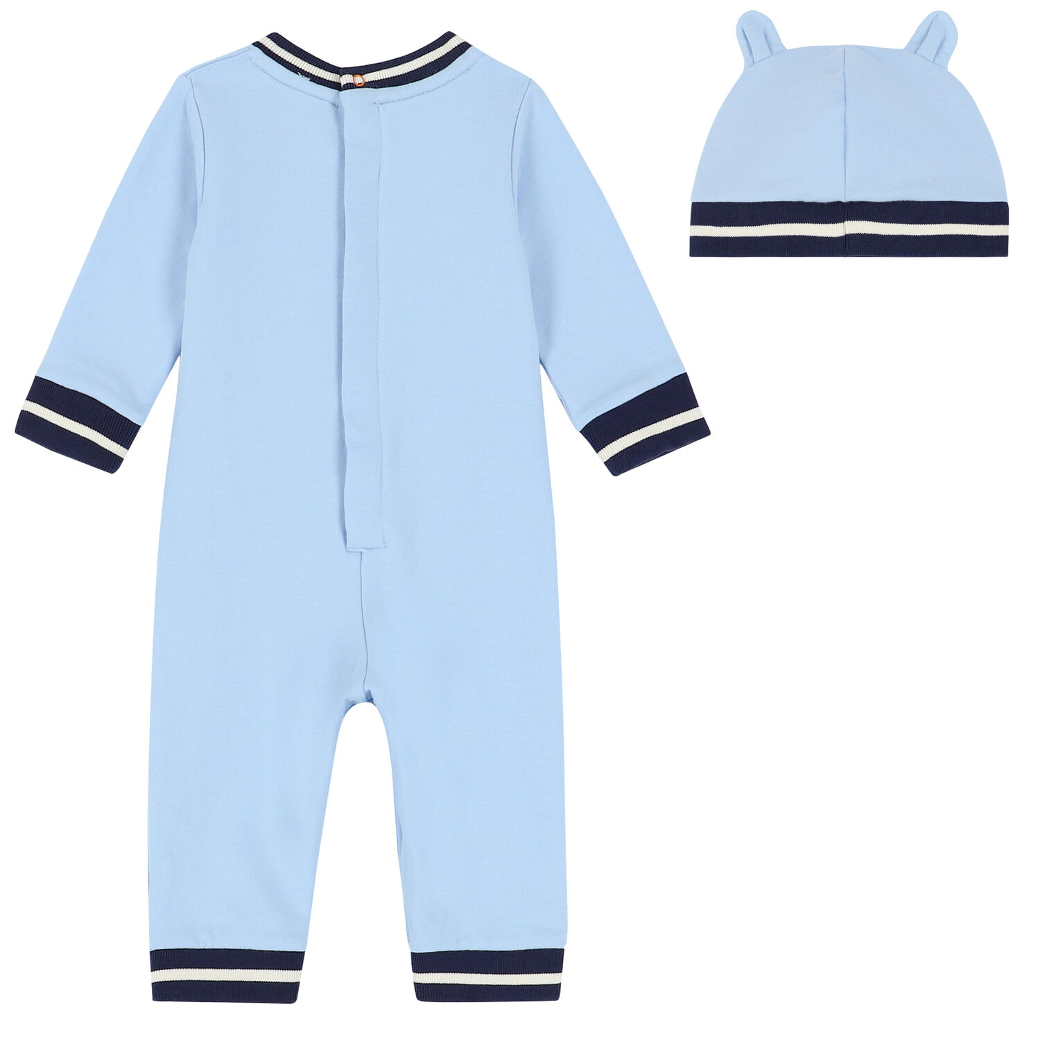 Baby Boys Blue Logo Romper Set, 1, hi-res