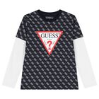 Boys Navy Blue Logo Tracksuit, 3, hi-res