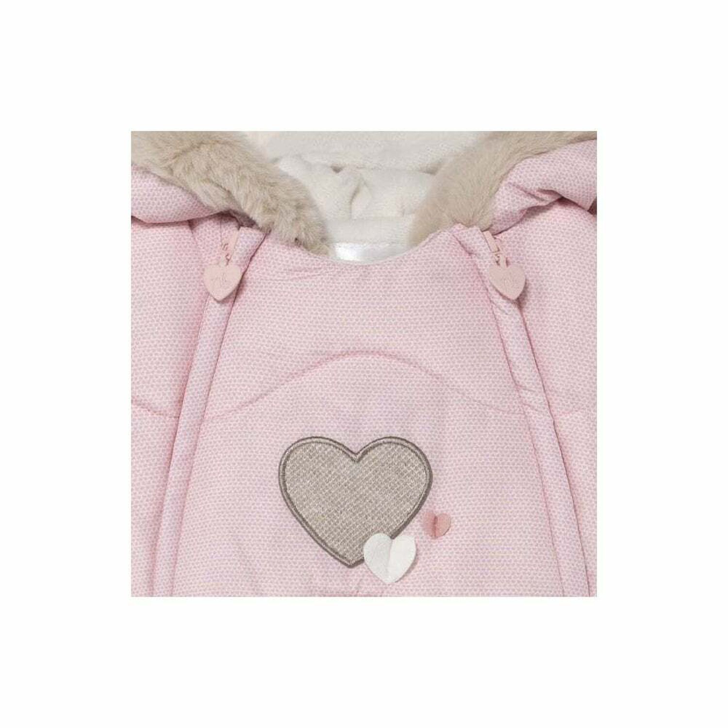 Baby Girls Pink Snowsuit, 1, hi-res