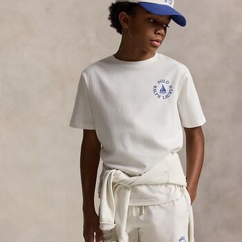 Boys White & Blue Logo Cap