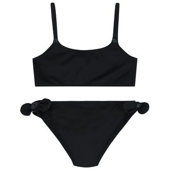 Girls Black Logo Bikini