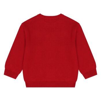 Younger Boys Red Dog Knitted Sweatshirt