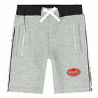 Younger Boys Grey Logo Shorts, 1, hi-res