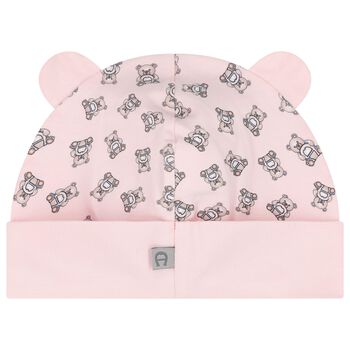 Baby Girls Pink Teddy Bear Hat